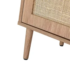 Natural Cane Wood Arched Sideboard Cabinet