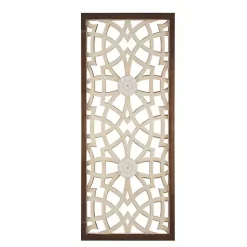 Natural Carved Damask Wooden Wall Plaque