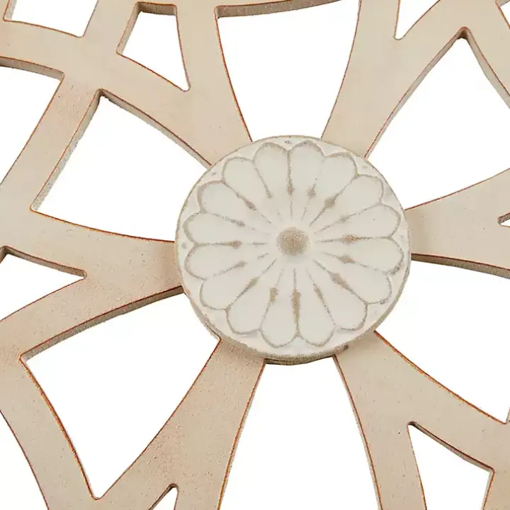 Natural Carved Damask Wooden Wall Plaque