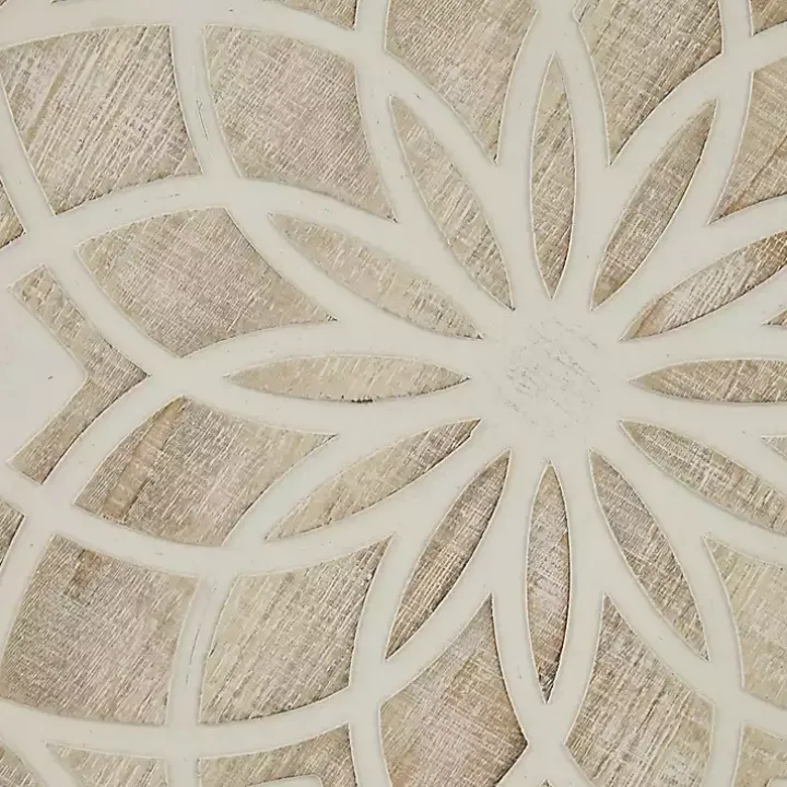 Natural Carved Wood Medallion Round Wall Plaque