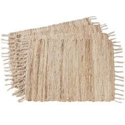 Natural Chindi Tasseled Jute Placemats, Set of 4