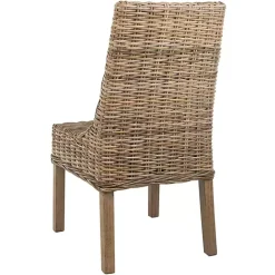 Natural Coastal Rattan 2-pc. Dining Chair Set