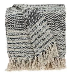 Natural Diamond Wool Handloomed Tassel Throw