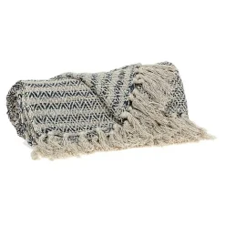 Natural Diamond Wool Handloomed Tassel Throw