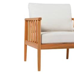 Natural Eucalyptus Wood Outdoor Accent Chair