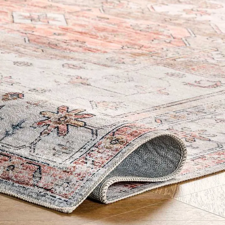 Natural Faded Vintage Washable Area Rug, 3x5