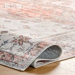 Natural Faded Vintage Washable Area Rug, 5x8