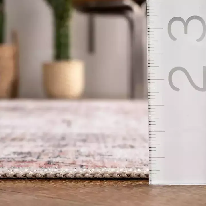 Natural Faded Vintage Washable Area Rug, 5x8