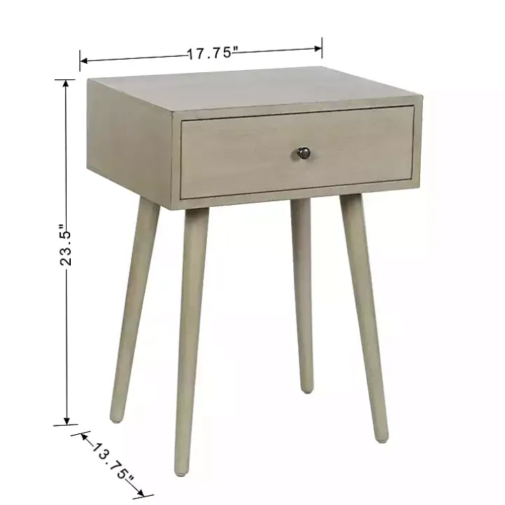 Natural Gray Wood 1-Drawer Arthur Accent Table
