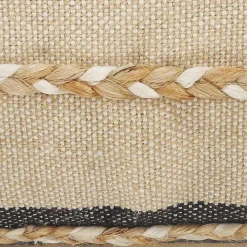 Natural Jute Braided Stripe Lumbar Pillow