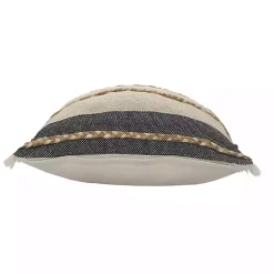 Natural Jute Braided Stripe Throw Pillow, 20 in.