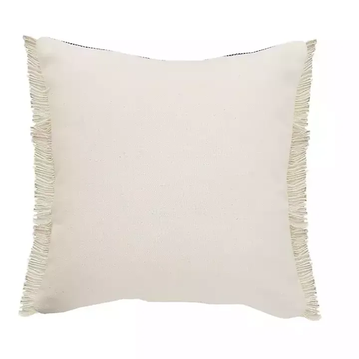 Natural Jute Braided Stripe Throw Pillow, 20 in.