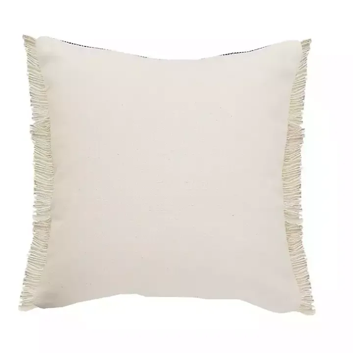 Natural Jute Braided Stripe Throw Pillow, 20 in.