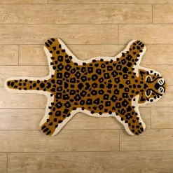 Natural Leopard Shaped Scatter Rug