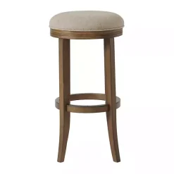 Natural Linen and Wood Bar Stool