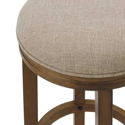 Natural Linen and Wood Bar Stool