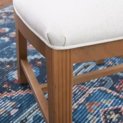 Natural Linen Scalloped Dining Chairs, Set of 2