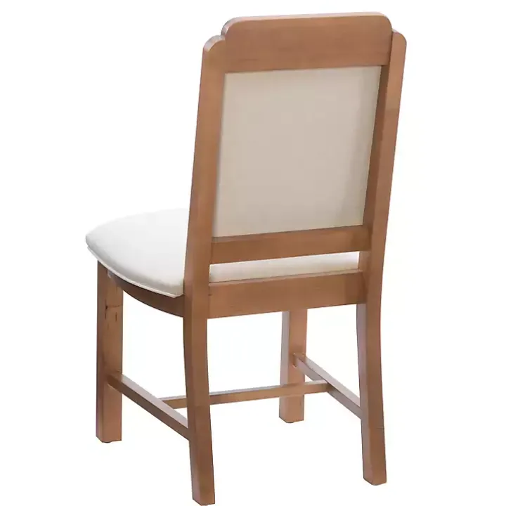 Natural Linen Scalloped Dining Chairs, Set of 2