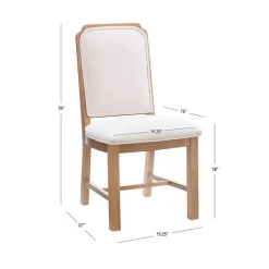 Natural Linen Scalloped Dining Chairs, Set of 2