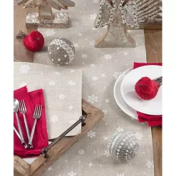 Natural Linen Snowflake Placemats, Set of 4