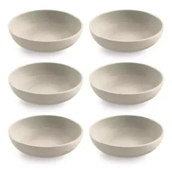 Natural Madden Melamine Low Bowls, Set of 6