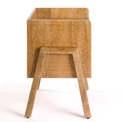 Natural Mango Wood Cubby Side Table