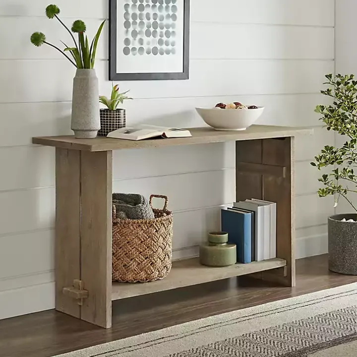 Natural Mango Wood Farmhouse Console