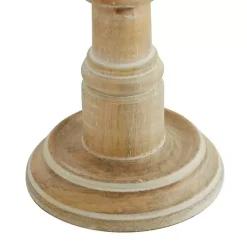 Natural Mango Wood Pillar Candle Holders, Set of 3