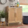 Natural Marble Rattan Front Bar Cabinet