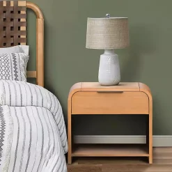 Natural Modern Curve Nightstand