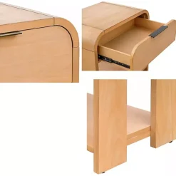 Natural Modern Curve Nightstand