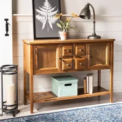 Natural Oak 4-Drawer Charlotte Sideboard