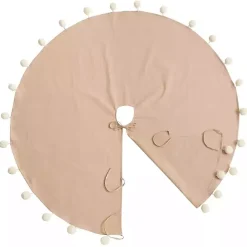 Natural Pom Pom Trim Tree Skirt