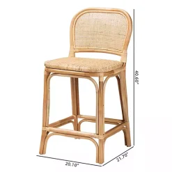 Natural Rattan Adrena Counter Stool