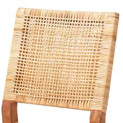 Natural Rattan and Wood Counter Stool