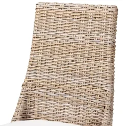 Natural Rattan High Back Dining Chairs, Set of 2