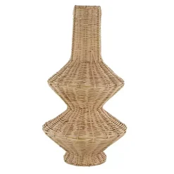 Natural Rattan Hourglass Vase