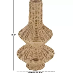 Natural Rattan Hourglass Vase
