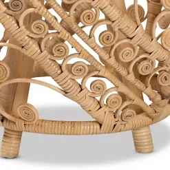 Natural Rattan Open Woven Accent Table