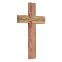 Natural Reclaimed Wood Cross Wall Plaque