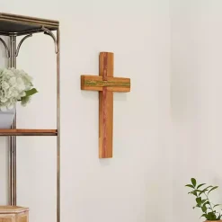 Natural Reclaimed Wood Cross Wall Plaque