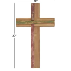 Natural Reclaimed Wood Cross Wall Plaque