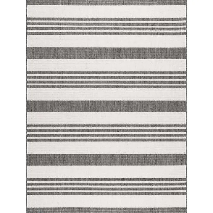 Natural Robin Stripe Outdoor Area Rug, 6x9