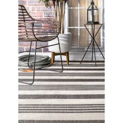 Natural Robin Stripe Outdoor Area Rug, 6x9