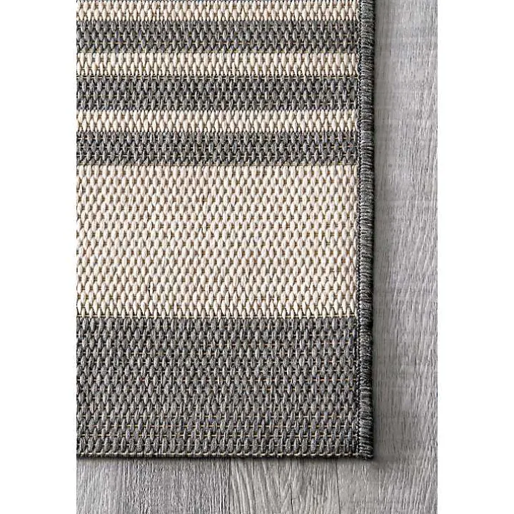 Natural Robin Stripe Outdoor Area Rug, 6x9