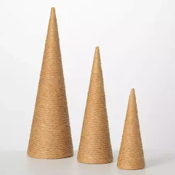Natural Rope Tabletop Christmas Trees, Set of 3