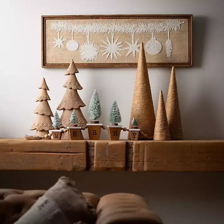 Natural Rope Tabletop Christmas Trees, Set of 3