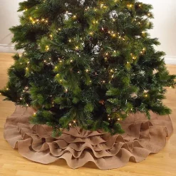 Natural Ruffled Jute Tree Skirt, 72 in.