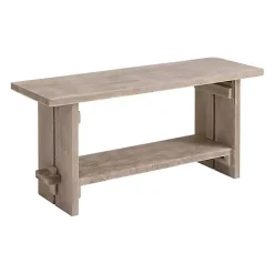 Natural Rustic Whitewashed Mango Wood Bench