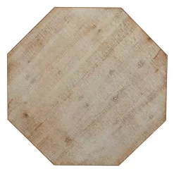 Natural Rustic Wood Octagon Accent Table